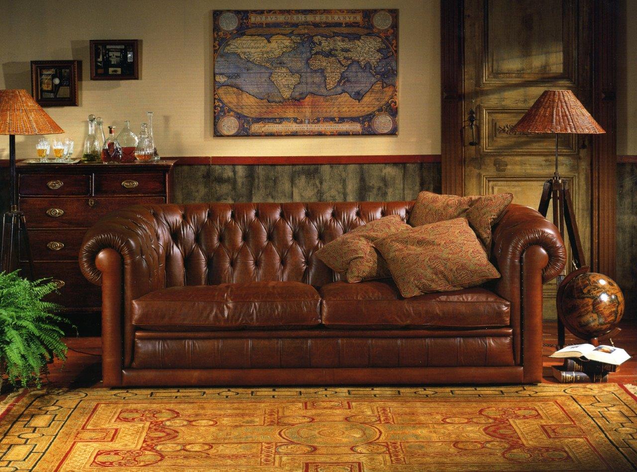 кожаный диван в интерьере фото